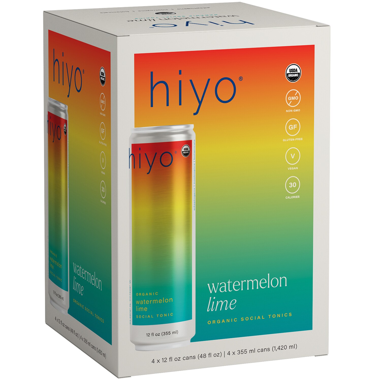 Hiyo Organic Watermelon Lime Social Tonic, Can